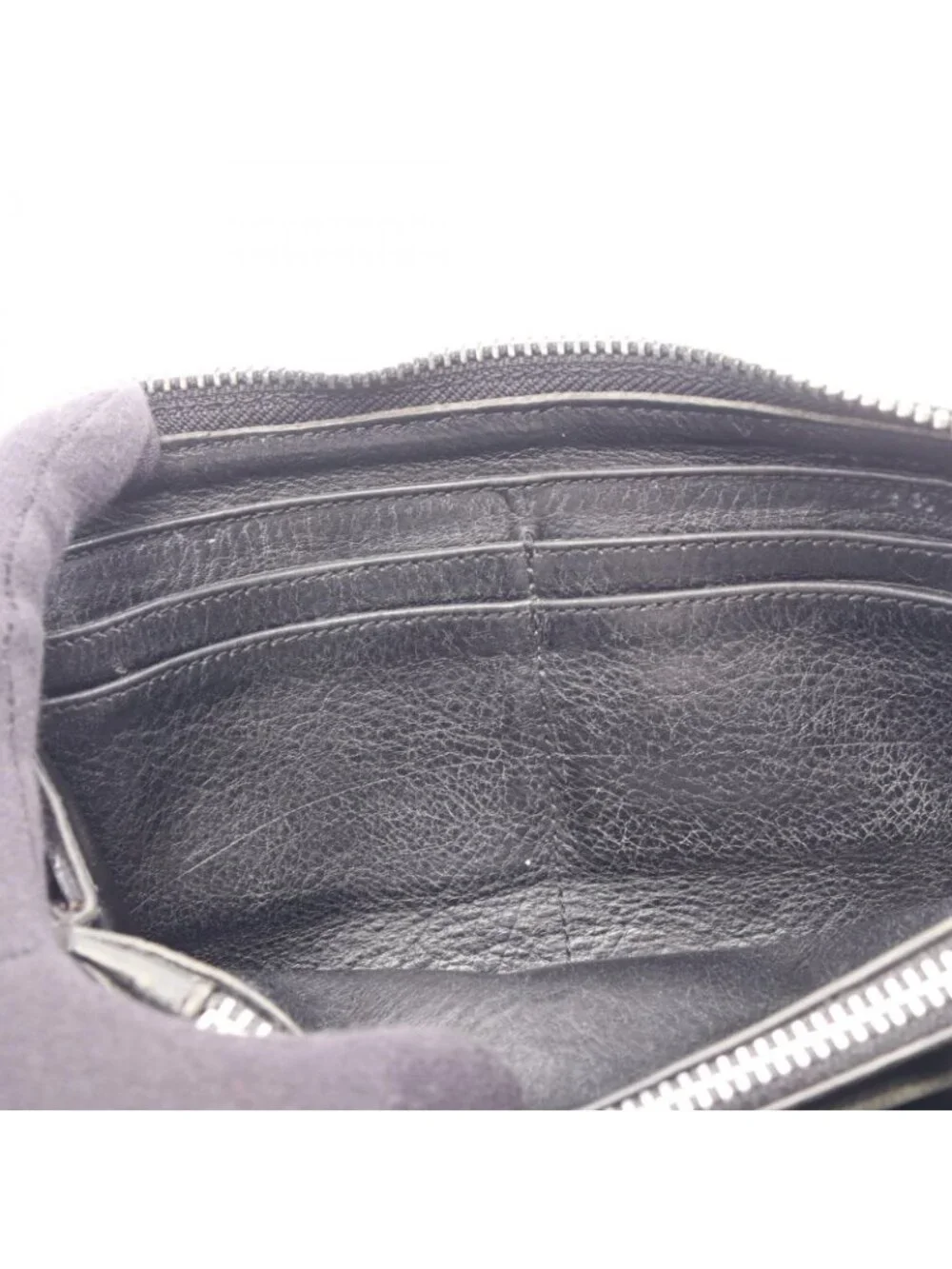 Chrome Hearts Round Wallet Dagger Zip Leather Plain Zip Around